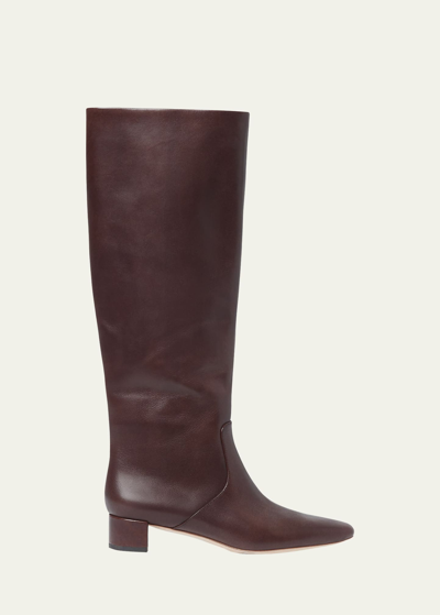 Loeffler Randall Indy Calfskin Tall Boots In Chocolate