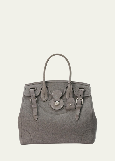 Ralph Lauren Ricky 33 Wool Top-handle Bag In Classic Light Grey
