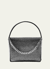 Liselle Kiss Taylor Small Pave Crystal Crossbody In Silver Crystal