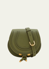 Chloé Marcie Small Whipstitch Saddle Crossbody Bag In 3b0 Light Cactus