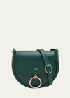 Chloé Arlene Leather Saddle Crossbody Bag In 3h1 Marble Green