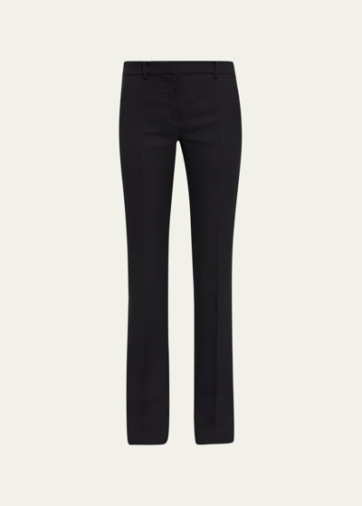 The Row Feza Bootcut-leg Crepe Pants In Black