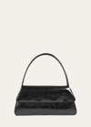 Liselle Kiss Elliott Crinkled Leather Shoulder Bag In Black Crushed