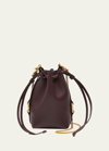 Chloé Marcie Grained Leather Chain Bucket Bag In 55p Deep Violine