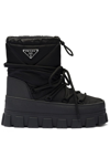 Prada Logo-plaque Snow Boots In Black