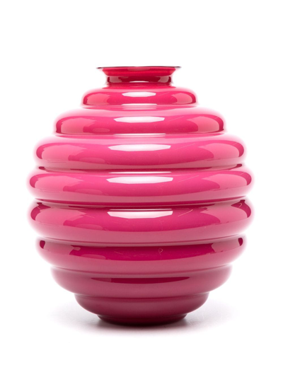 Venini Deco Vase Mit Lasur 24cm In Pink