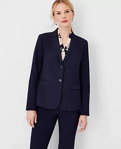 Ann Taylor The Notched Two Button Blazer - Curvy Fit In Deep Navy Sky