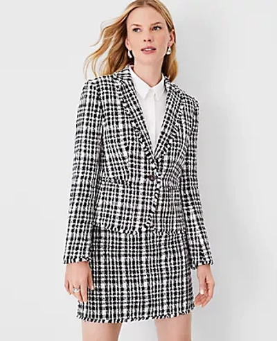 Ann Taylor The Petite Newbury Blazer In Tweed In Black/white Combo