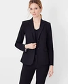 Ann Taylor The Notched Two Button Blazer - Curvy Fit In Core Black