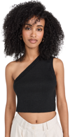 Jacquemus La Maille Ascu Asymmetric Knitted Crop Top In Black