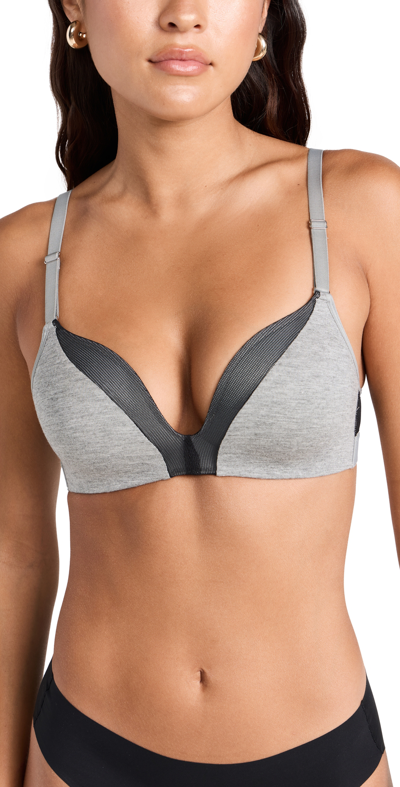 Lively The All-day Deep V No-wire Bra In Heather Gray