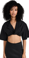 Jacquemus La Robe T-shirt Bahia Cotton Crop Top In Black