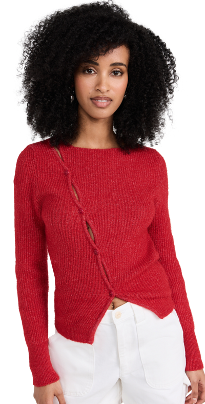 Jacquemus Red Le Chouchou 'la Maille Pau' Cardigan