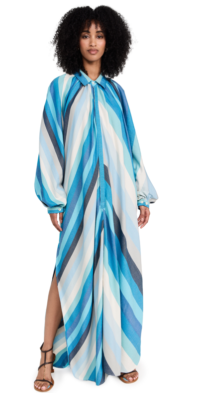 Marrakshi Life Touareg Dress With Collar In Stripe 46
