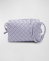 Bottega Veneta Mini Loop Knot Intrecciato Crossbody Bag In Oyster-gold
