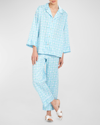 Natori Infinity Cotton Sateen Notch Pajamas In French Blue