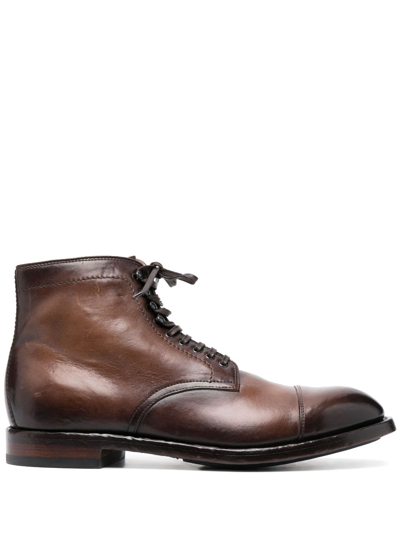 Officine Creative Anatomia 013 Leather Ankle Boots In Brown