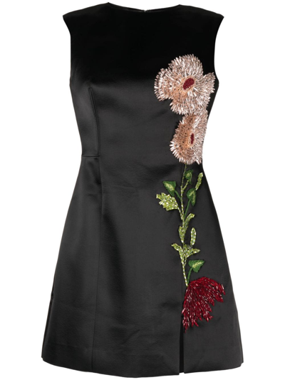 Rachel Gilbert Yolanda Floral-embroidery Midi Dress In Black