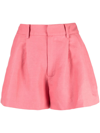 Paige Andie Linen Blend Shorts In Pink