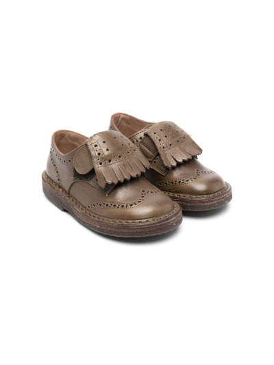 Pèpè Kids' Touch-strap Derby Shoes In Green