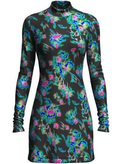 Margherita Maccapani Genie Abstract-print Dress In Black