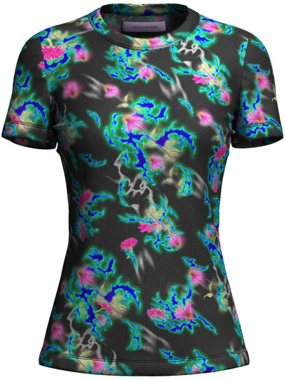 Margherita Maccapani The Skimpy Abstract-print T-shirt In Black