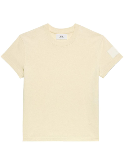 Ami Alexandre Mattiussi Patch Cotton T-shirt In Beige