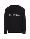 Givenchy Black Crew-neck Sweater With Inlay In Black