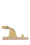 Isabel Marant Studded Suede Round Toe Espadrilles In Yellow