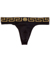 Versace Black Speedo With Greca Detail In Tech Fabric Man In Black