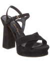 Ferragamo Gancini-buckle Suede Platform Sandals In Black