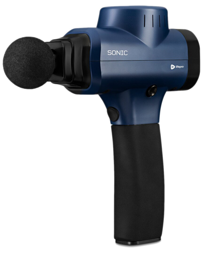 Lifepro Black Sonic Handheld Percussion Massage Gun In Blue