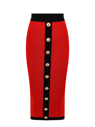 Balmain Skirt In Red