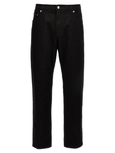 Dolce & Gabbana Dg Essentials Loose Tapered Jeans In Black