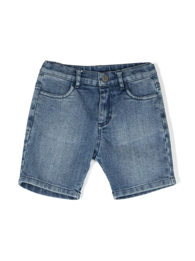 Roberto Cavalli Babies' Embroidered-logo Stretch Shorts In Blue