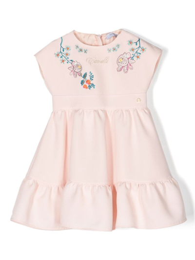 Roberto Cavalli Junior Babies' Logo-embroidery Dress In Pink