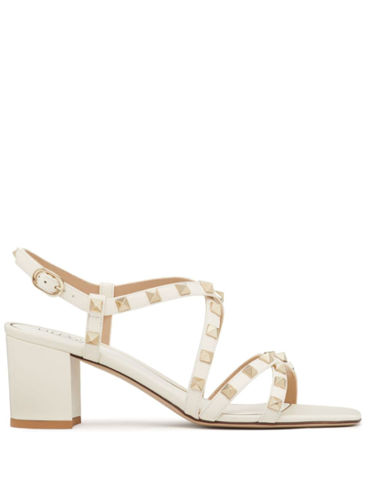 Valentino Garavani Rockstud Calfskin Sandal With Straps 60mm Woman Light Ivory 41.5