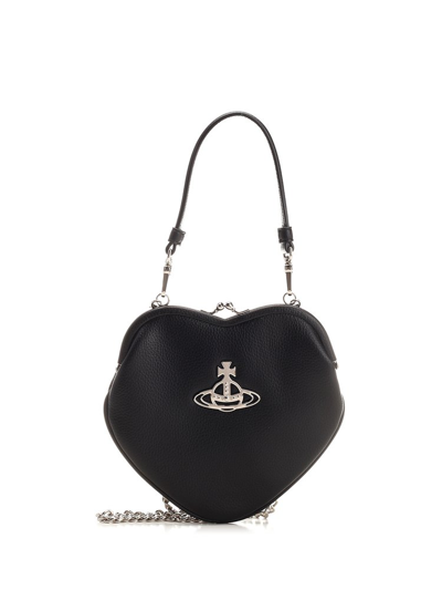 Vivienne Westwood Belle Heart Frame Faux Leather Bag In Black