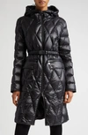 Moncler Serilong Diamond-quilted Puffer Coat In Black
