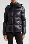 Moncler Fourmine Hooded Quilted Shell Down Jacket In Black