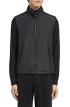 Zegna Reversible Shell And Cashmere-blend Twill Gilet In Navy Blue