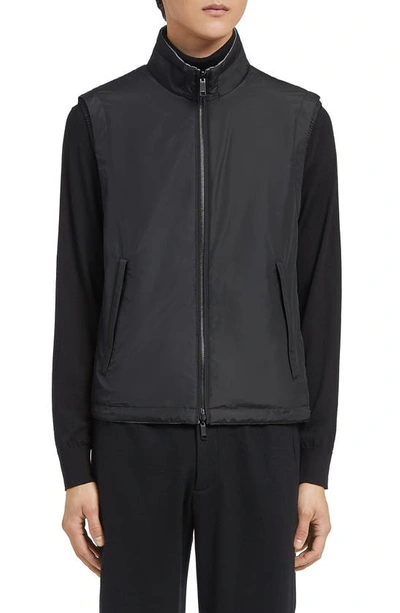 Zegna Zephyr Reversible Vest In Black