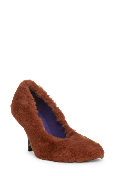 Stella Mccartney Ryder Faux Fur Pumps In Brown