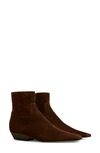 Khaite Marfa Classic Flat Bootie In Coffee