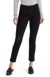 Jen7 By 7 For All Mankind Slim Fit Boyfriend Jeans In Blkdestroy