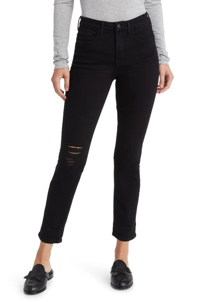 Jen7 By 7 For All Mankind Slim Fit Boyfriend Jeans In Blkdestroy