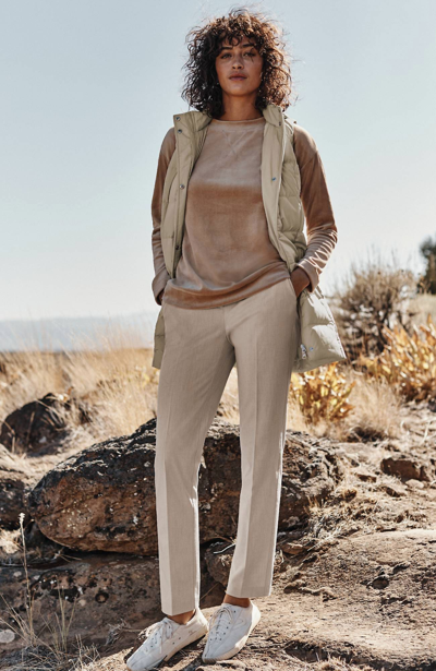 Jjill J.jill Brushed Bi-stretch Twill Pants In Oatmeal Heather