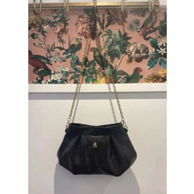 Sous Les Pavés Tye Scarab Chain Bag In Black