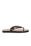 The Row City Leather Flip Flops In Blue