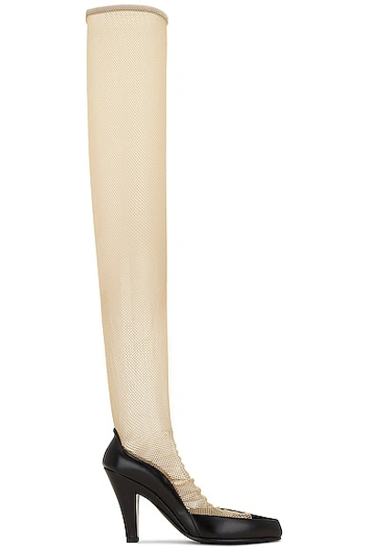 The Row Black & Beige Sock Pump Heels In Black & Nude